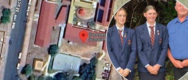 Goomeri State School will get a new wombat crossing over a busy road. Pictured are 2024 school leaders and principal Leon Doorackers.
