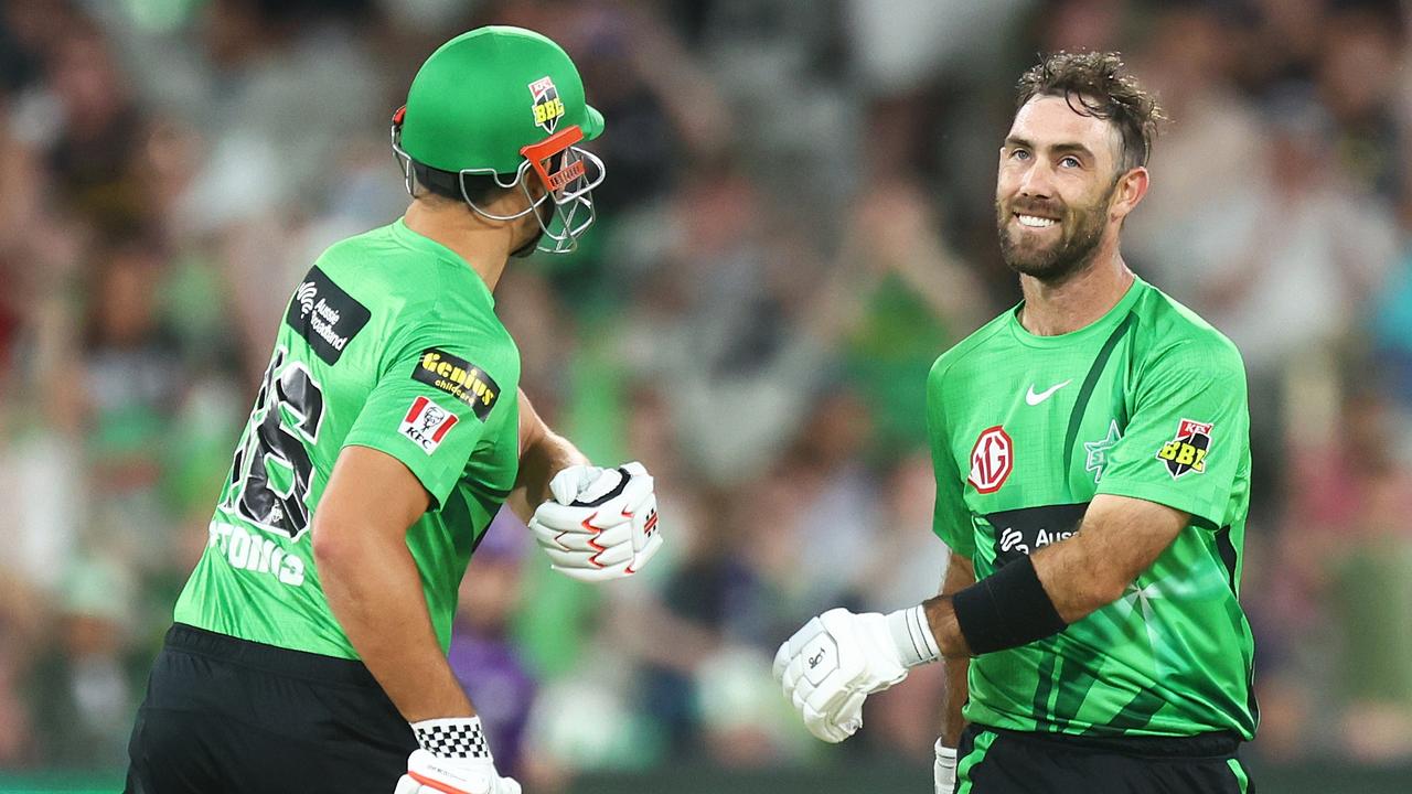 Glenn Maxwell and Marcus Stoinis pommeled the Hurricanes at the MCG on Wednesday night (Photo by Mike Owen/Getty Images)