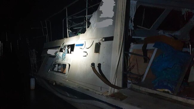 Crews survey the damage during the evening of the event. Pics Marine Rescue NSW