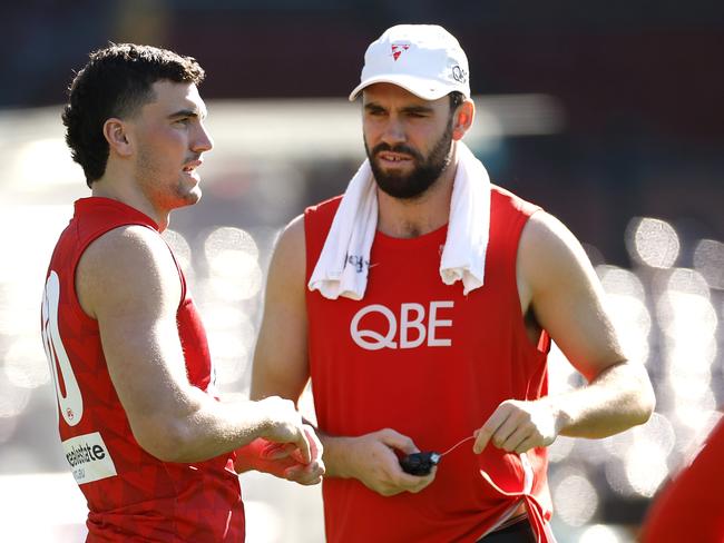 Tom McCartin and brother Paddy McCartin during Sydney Swans training at the SCG on May 11, 2023. Photo by Phil Hillyard(Image Supplied for Editorial Use only - **NO ON SALES** - Â©Phil Hillyard )
