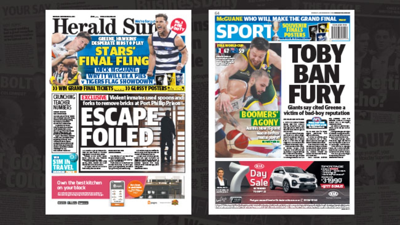 Herald Sun Front Page News Herald Sun