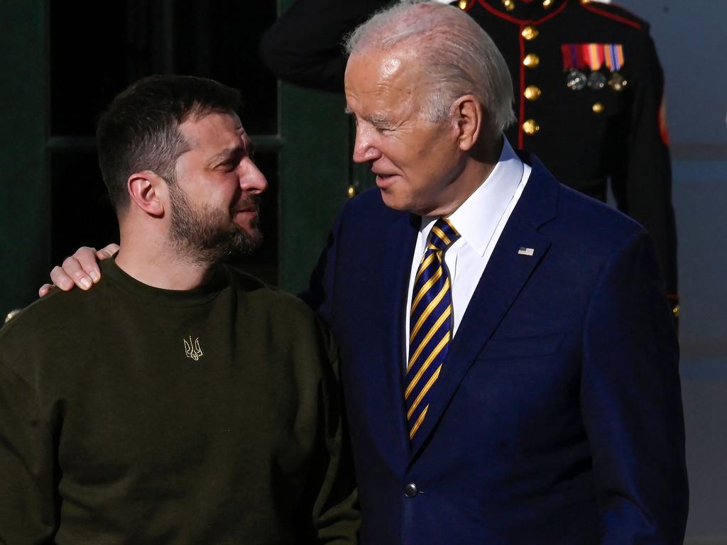 On Wednesday, US President Joe Biden pledged $US2 billion to Ukraine's President Volodymyr Zelensky. Picture: Olivier Douliery/AFP