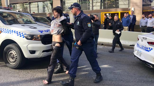 Mert Ney was arrested and taken to hospital after being detained by members of the public on Tuesday. Picture: AAP