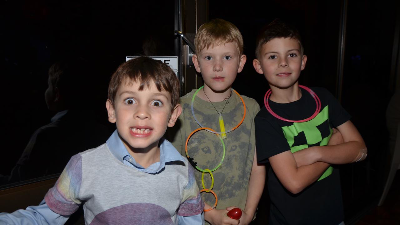 Dustin Aldridge, Sam Ellis, Jye Cook at the Stanthorpe Police Blue Light disco on Friday night. Photo Emma Boughen / Stanthorpe Border Post