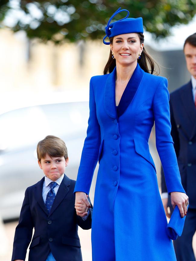 Prince Louis with his mum on Easter. Picture: Getty Images