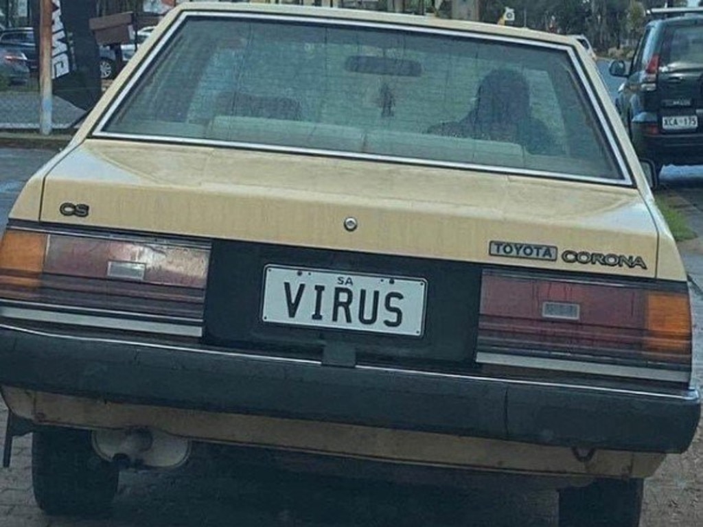 Another car with a virus number plate in South Australia. Picture: Brown Cardigan