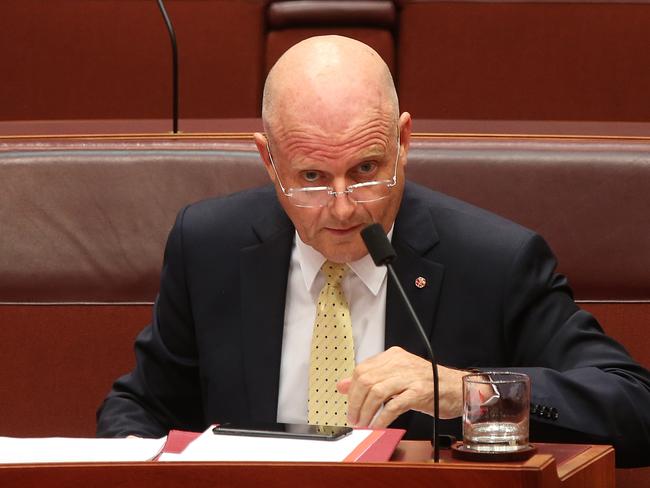 David Leyonhjelm in Senate Question Time in the Senate Chamber, Parliament House. Picture: Supplied.