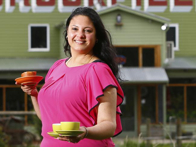 Brookfield at Margate will finally reopen on AFL grand final day after extensive damage in this years May floods.  Julia Ridgers is pictured in front of the cafe.Picture: MATT THOMPSON