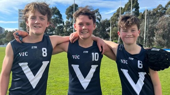 Three state reps from the Mornington Peninsula, from left, Oscar Laity, Kobe Treeby and Ray Lonie. Picture: Supplied