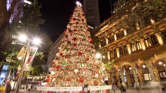 The Christmas tree in Martin Place looks just as stunning as last year’s. Picture: Monique Harmer