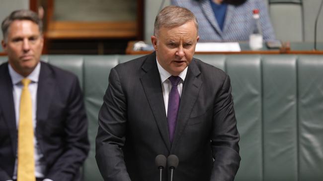 Opposition leader Anthony Albanese during Question Time in the House of Representatives at Parliament House in Canberra. Picture: Sean Davey.