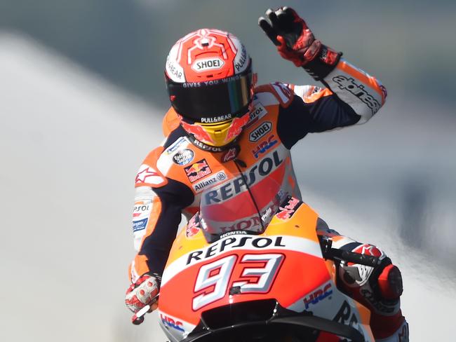 Repsol Honda Team's Spanish rider Marc Marquez has taken out the French MotoGP to extend his lead to 36 points in the championship. Picture: AFP