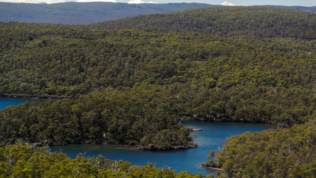 Lake Malbena looking towards Halls Island in Tasmania. Picture: LYNDSEY EVANS