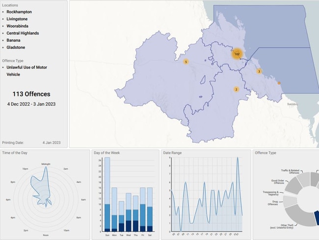 Crime maps data for Capricornia since December 4.