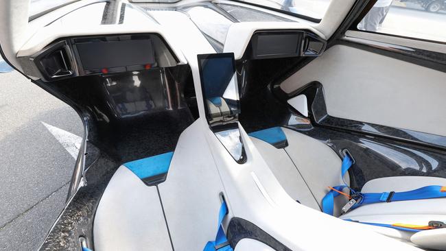 The vehicle, which will seat two people and be piloted remotely, has a futuristic interior. Picture: David Caird