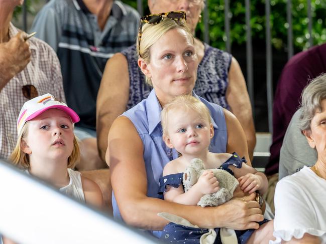 Zara Tindall with daughters Mia (left) and Lena. Picture: Luke Marsden