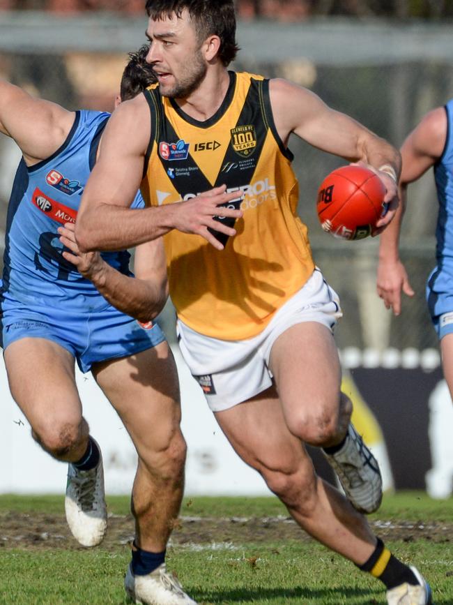 Glenelg’s Brett Turner during SANFL game between Sturt and Glenelg. Picture: Brenton Edwards