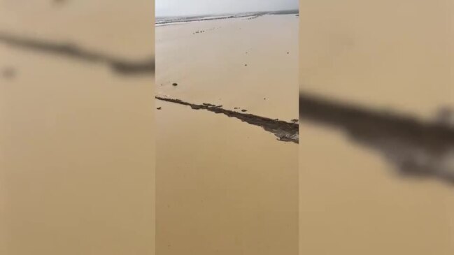 Floodwaters at Julia Creek after ex-Tropical Cyclone Kirrily