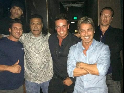 Watsford standing between John Ibrahim and Semi “Tongan Sam” Ngata. Also pictured is close Ibrahim family friend Simon Main (rear right).