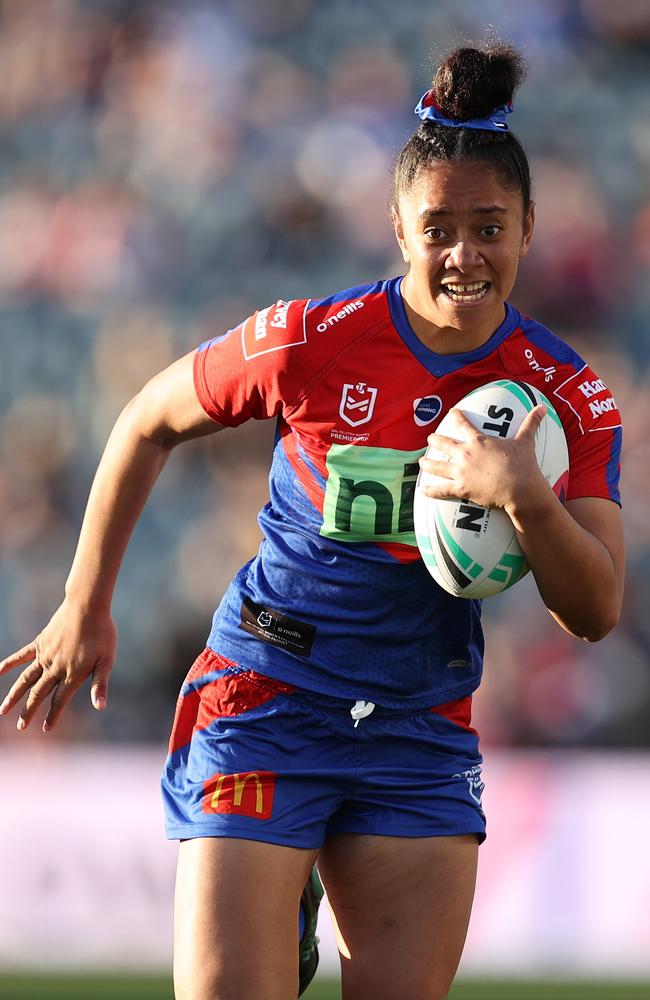 Rockhampton’s Emma Paki made her NRLW debut with the Newcastle Knights and went on to win a premiership with the team earlier this month. (Photo by Brendon Thorne/Getty Images)