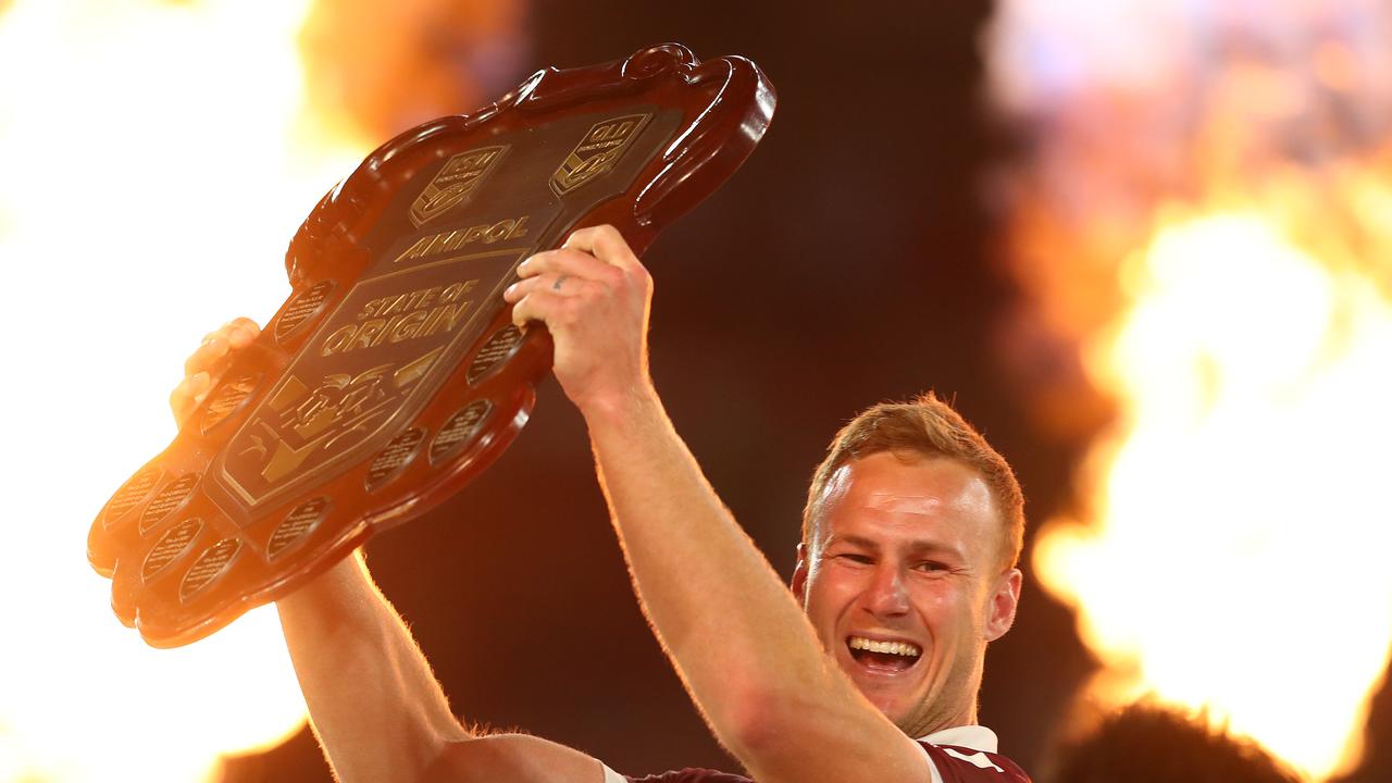 Daly Cherry-Evans insists he will lift the Origin shield at Accor Stadium on Wednesday night, amid speculation he would skip the acceptance ceremony. Picture: Getty Images.