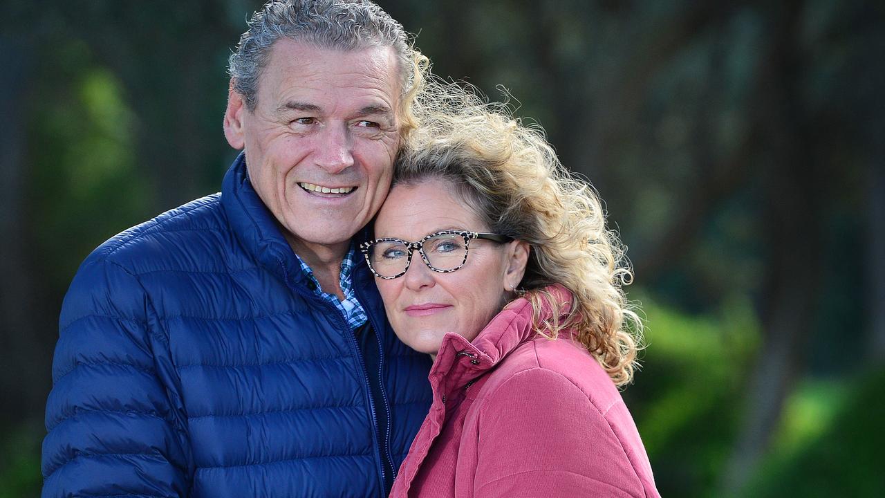 Paul Dear with his wife, Cherie, is focused on living. Picture: Nicki Connolly