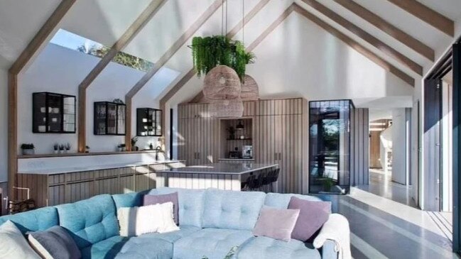 Sun streams into the property which is decorated with an abundance of natural materials. Picture: Channel 4