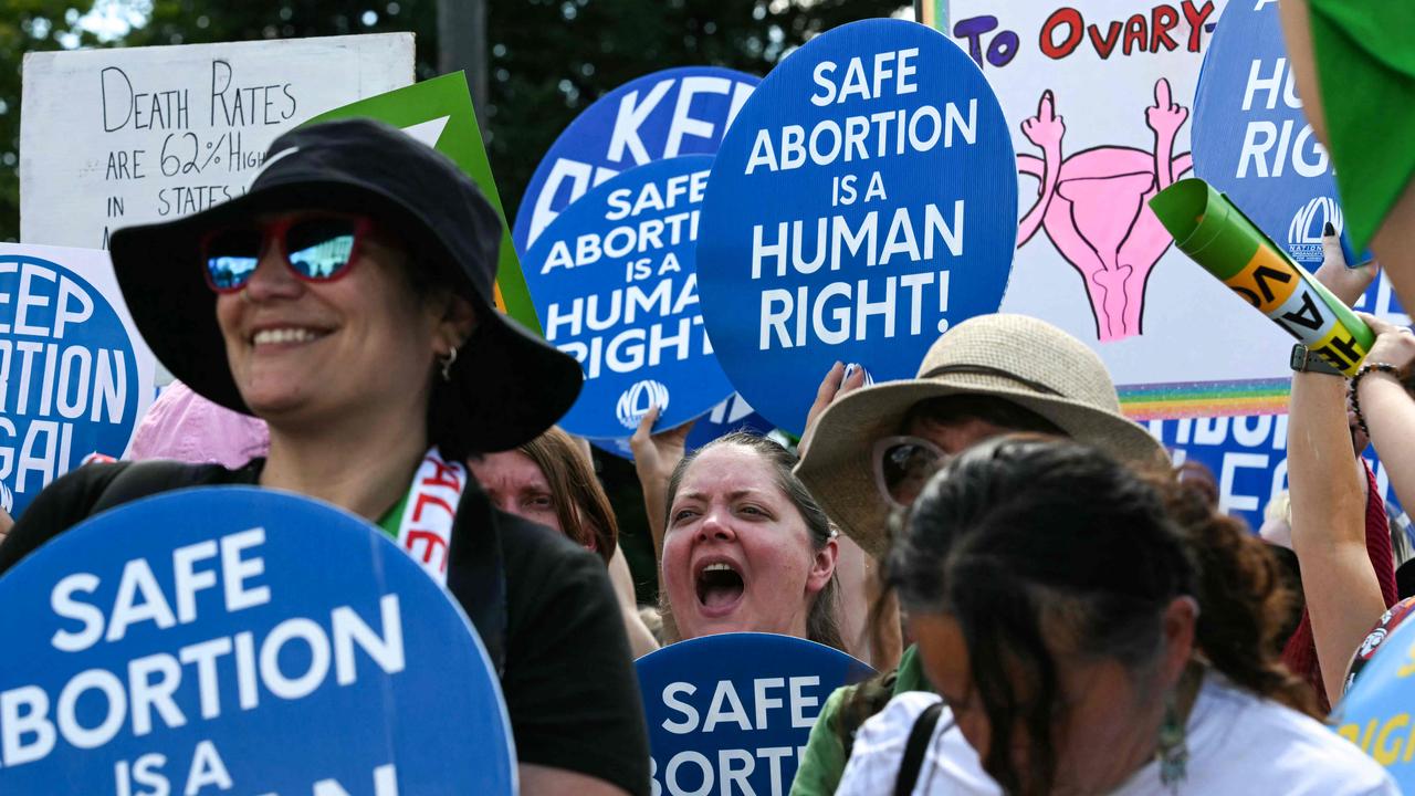 Abortion rights activists demonstrate in front of the US Supreme Court in Washington, DC, on June 24. Picture: Jim Watson / AFP