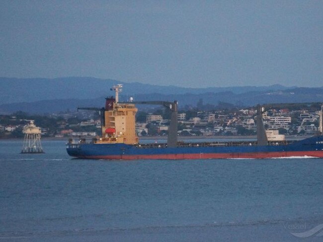 The Sofrana Surville was originally set to arrive in Queensland, but was anchored off the Sunshine Coast so crew could be COVID-19 tested after an engineer tested positive in New Zealand to a new strain.