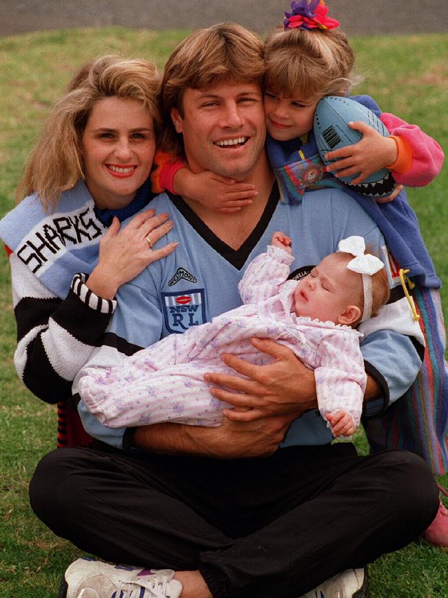 Andrew Ettingshausen with his family in 1995.