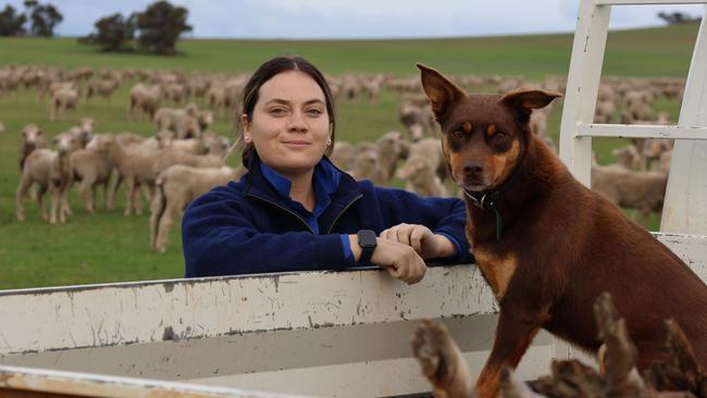 Sheep and grain farmer Makaela Knapp wants the federal government’s ban on live sheep exports overturned. Picture: Charlie Peel