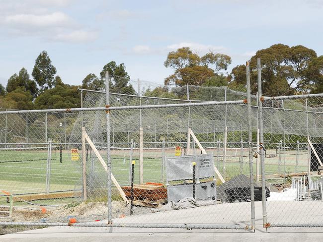 Construction site at The Hutchins School in Sandy Bay where 1,973 human remains have been exhumed from the former Queenborough Cemetery and are to be reinterred at the Cornelian Bay Cemetery.  Picture: Nikki Davis-Jones