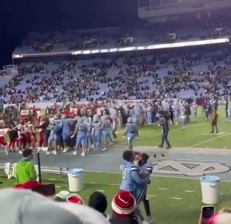 Brawl Breaks Out on Field After NC State Win Over UNC