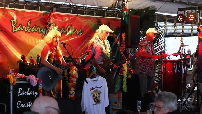 Nikki Lowmass, Vance Fahey and Brian Pitcher performed to over 200 Jimmy Buffet fans. Picture: Brendan Radke