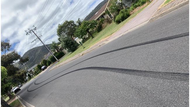 A hoon driver left skid marks at Athelstone recently. Picture: Cr Anna Leombruno