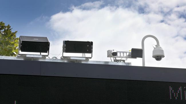 A mobile phone detection camera, situated above South Road, near Ashley Street, Torrensville. Picture: Dean Martin