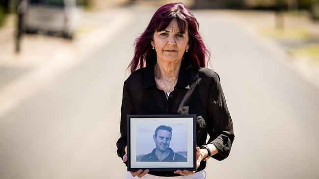 Christine Stebbing, with a photo of her husband Tony, who was killed by reckless driver Michael Ian White. Picture: Mike Burton