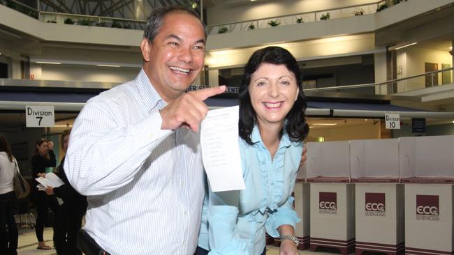 Election Day 2012: Tom and Ruth Tate voting at Evandale. He was declared the winner hours later. Picture: Jono Searle