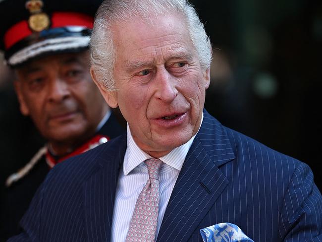 Britain's King Charles III arrives to visit the University College Hospital Macmillan Cancer Centre in London on April 30, 2024. Charles is making his first official public appearance since being diagnosed with cancer, after doctors said they were "very encouraged" by the progress of his treatment. (Photo by HENRY NICHOLLS / AFP)