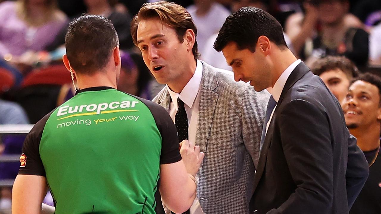 Kings coach Chase Buford was left frustrated after he was slapped with a technical against the Bullets. Picture: Getty Images 