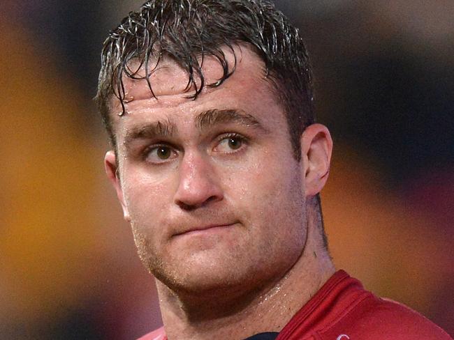 BRISBANE, AUSTRALIA - MAY 17: James Horwill of the Reds looks dejected after his team loses the round 14 Super Rugby match between the Reds and the Rebels at Suncorp Stadium on May 17, 2014 in Brisbane, Australia. (Photo by Bradley Kanaris/Getty Images)