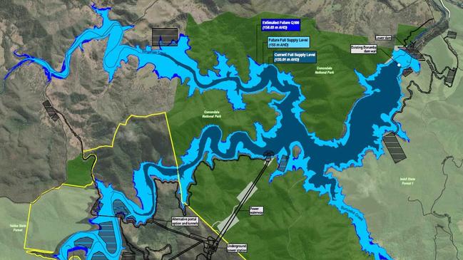 Images from the Initial Statement Advice report into the proposed Borumba Dam pumped hydro plant.