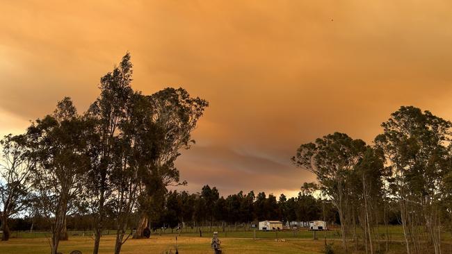 Smoke from the Briagolong-Glenaladale fire seen at Forge Creek. Picture: Facebook