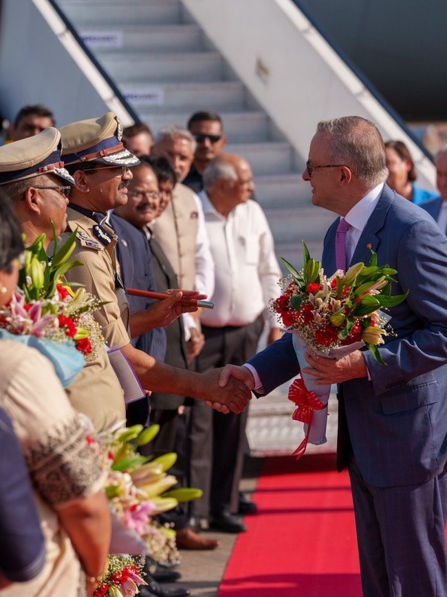 Prime Minister Anthony Albanese in India. Picture: Twitter @ALBO MP