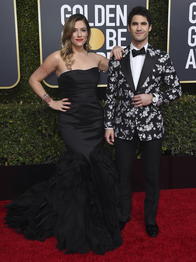 Mia Swier and Darren Criss. Picture: AP