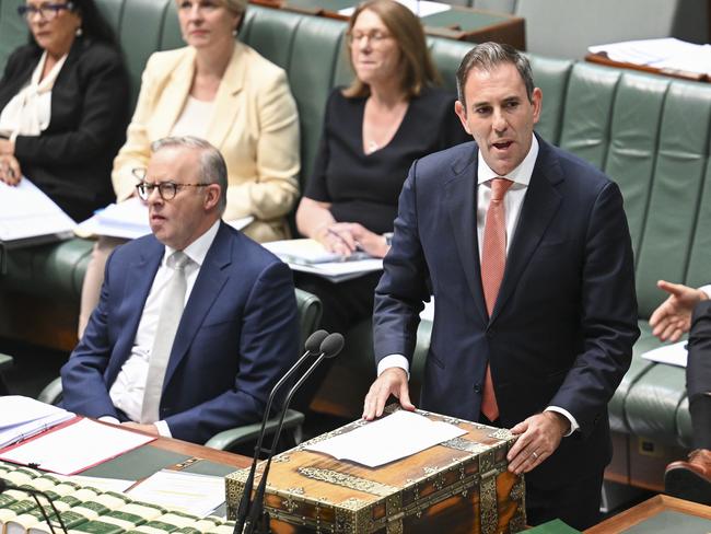 CANBERRA, AUSTRALIA, NewsWire Photos. MARCH 25, 2024: Federal Treasurer Jim Chalmers during Question Time at Parliament House in Canberra. Picture: NCA NewsWire / Martin Ollman