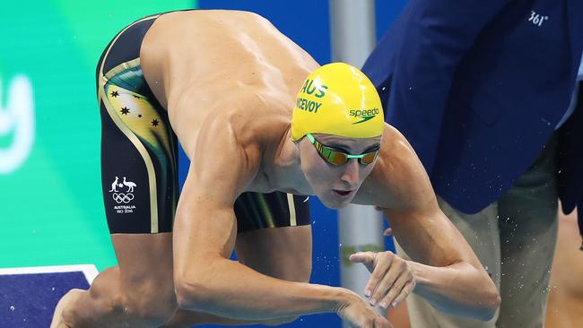 Cameron McEvoy makes the final change in Australia's 4 x 100m Relay. Picture: Phil Hillyard
