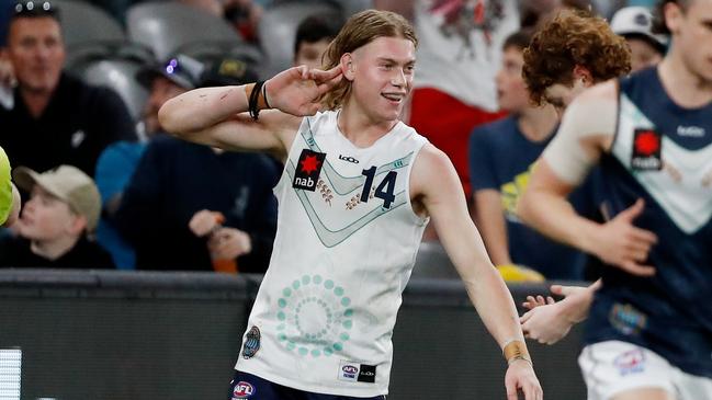 Harley Reid remains the name to watch in the 2023 draft crop. (Photo by Dylan Burns/AFL Photos via Getty Images)