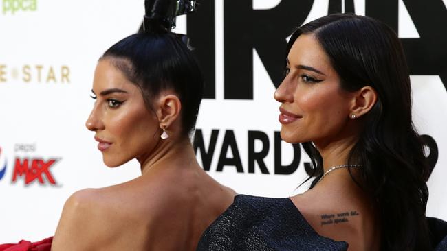 The Veronicas on the red carpet of the Aria Awards 2019, held at The Star Event Centre, Pyrmont. Picture: Jonathan Ng