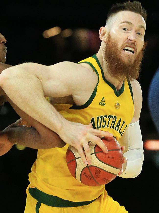 Aron Baynes was part of the Boomers’ big impact. Picture: Mark Stewart